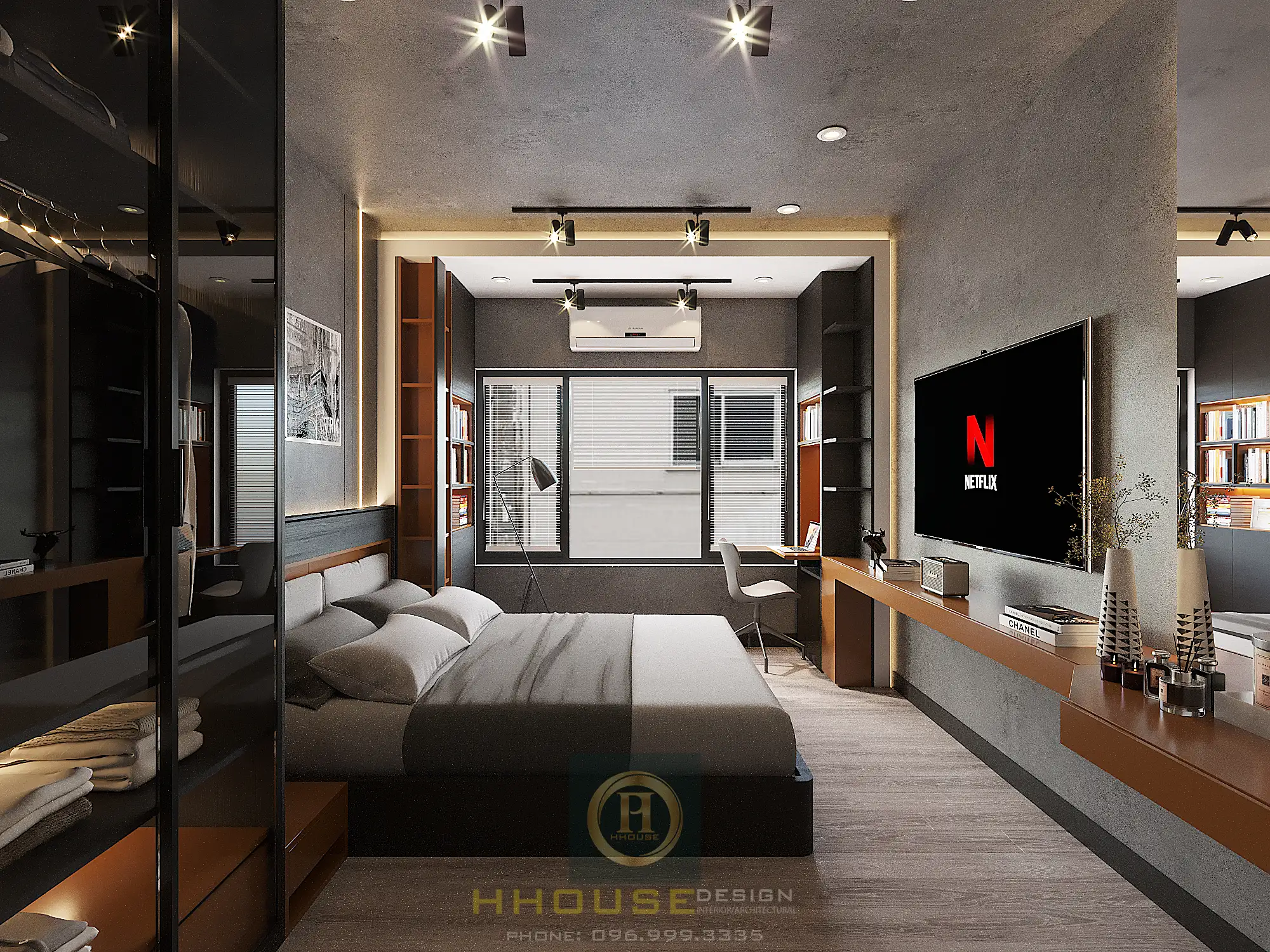 Phối cảnh phòng ngủ hiện đại