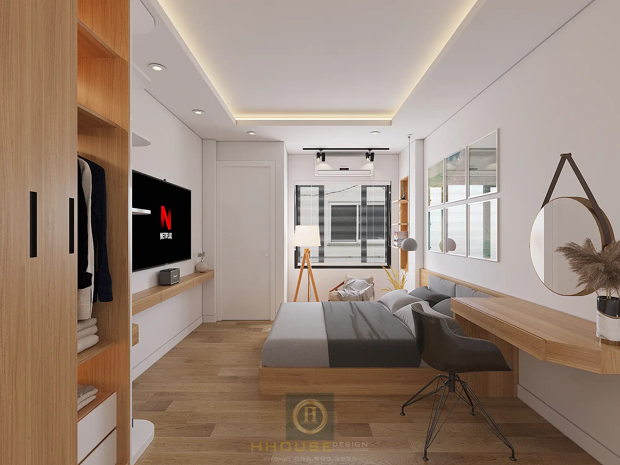 Phối cảnh phòng ngủ hiện đại