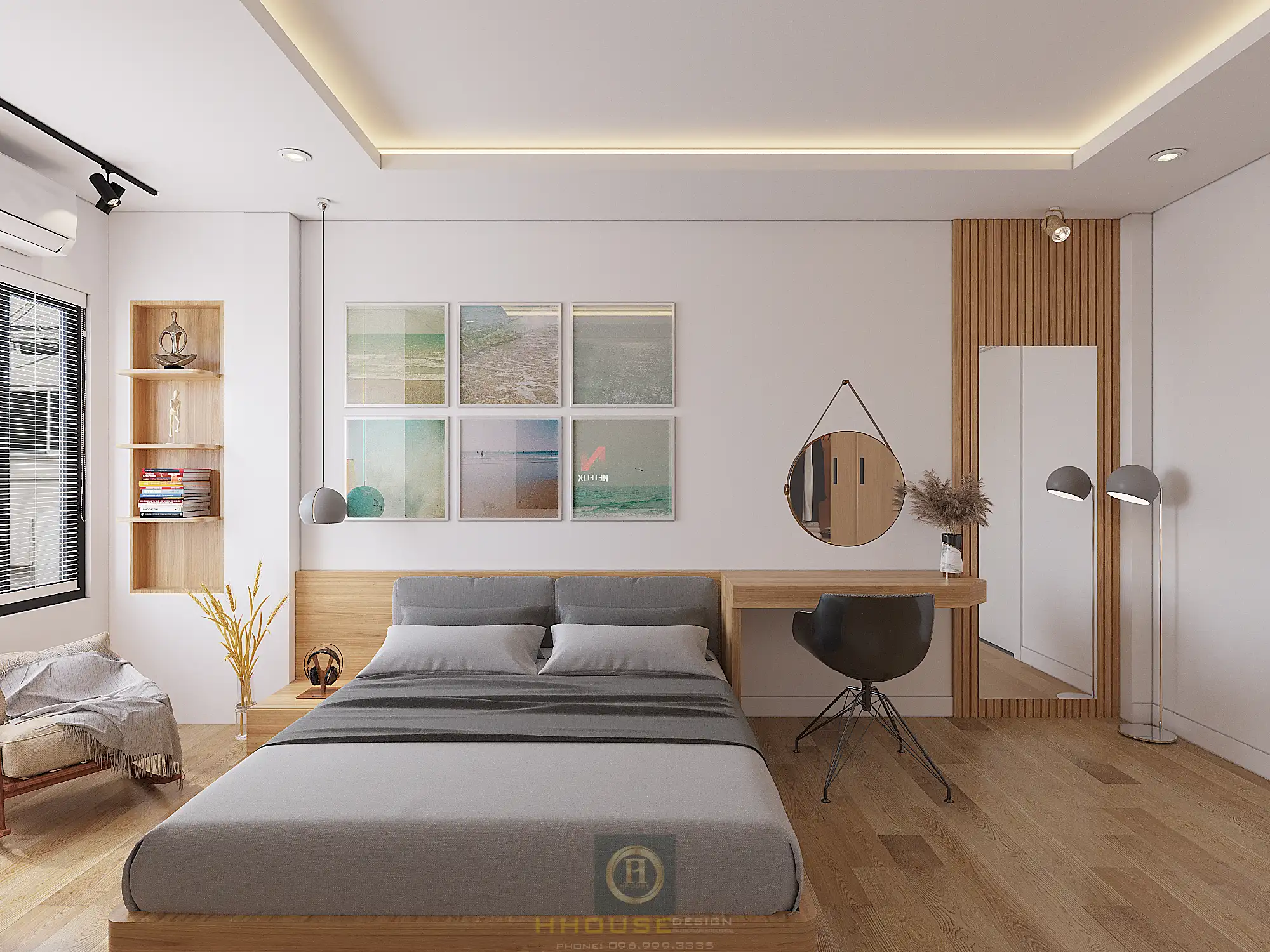 Phối cảnh phòng ngủ hiện đại