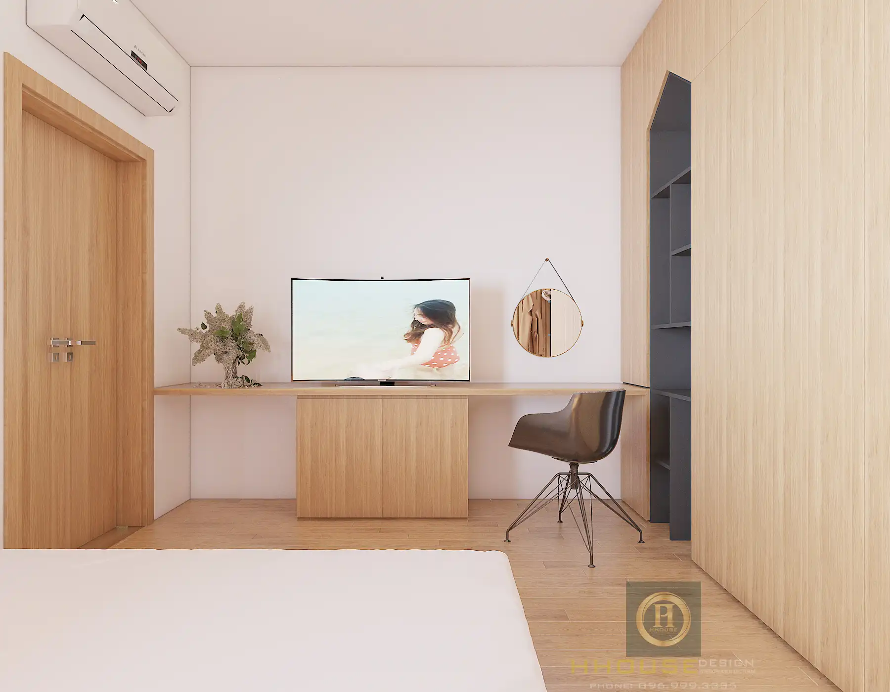 Phối cảnh phòng ngủ hiện đại