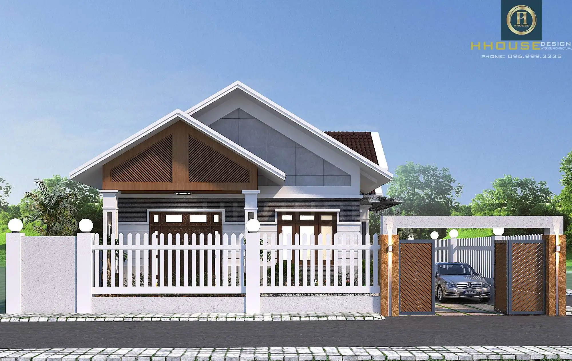 Mẫu biệt thự 1 tầng mái thái tại Thanh Hoá HH.KT2405