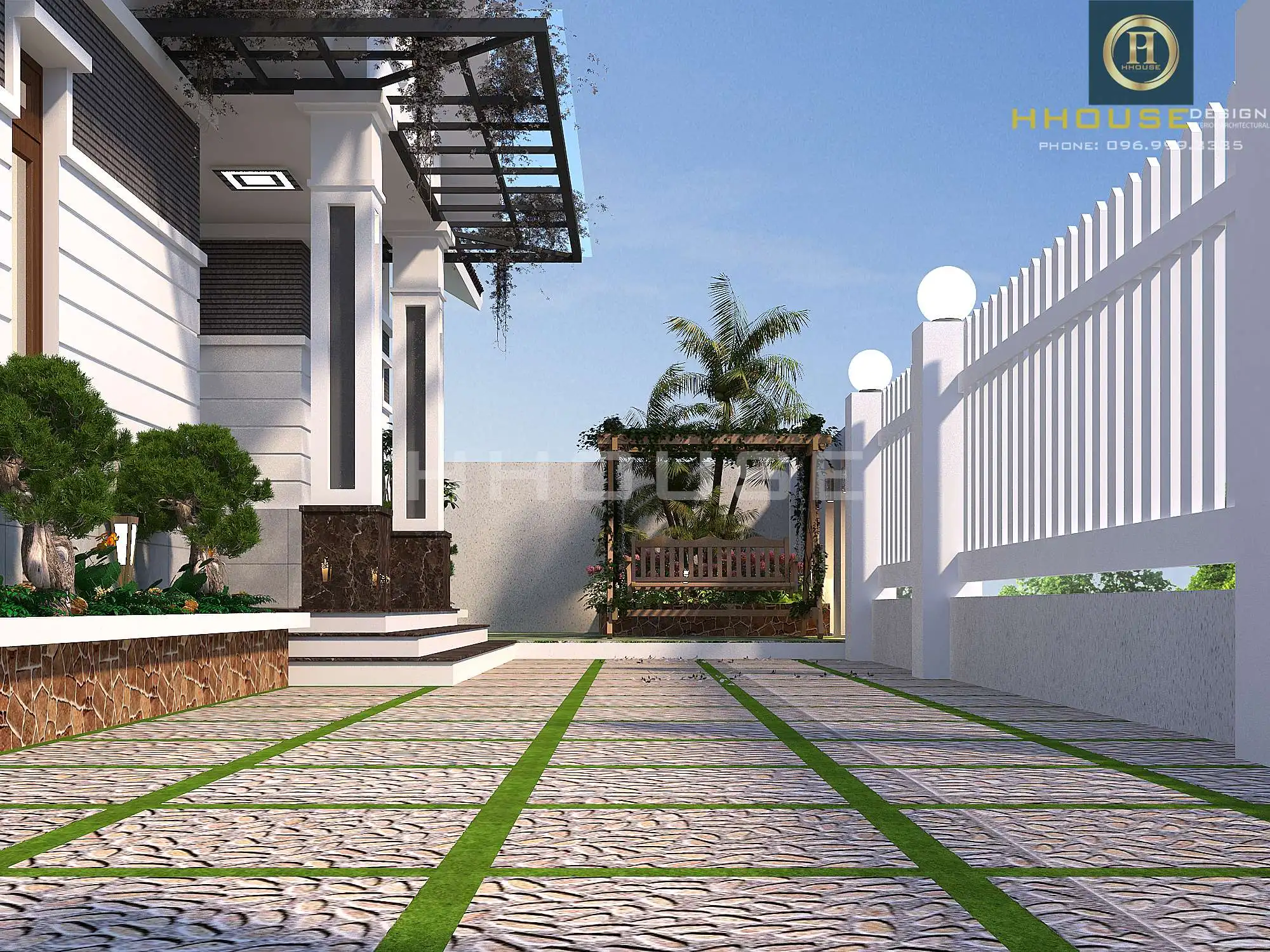 Không gian tiểu cảnh sân vườn đơn giản đem đến cảm giác yên bình