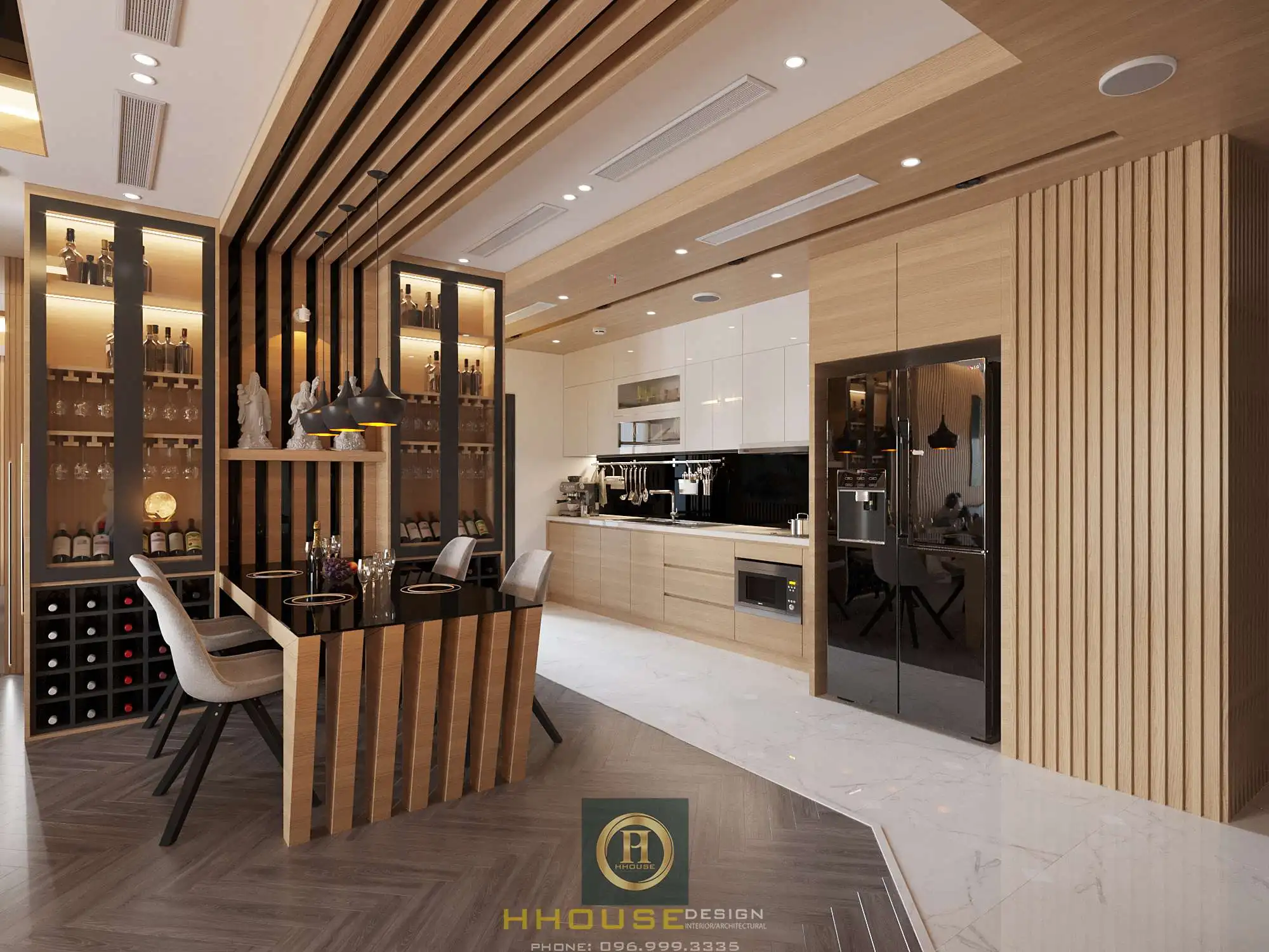 Thiết kế nội thất chung cư phong cách hiện đại HH.NT2402